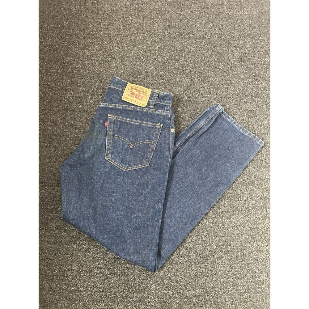 Vintage Levi's 505 Regular Fit Straight Leg Blue Jeans Mens Size 34x30 Dark Wash